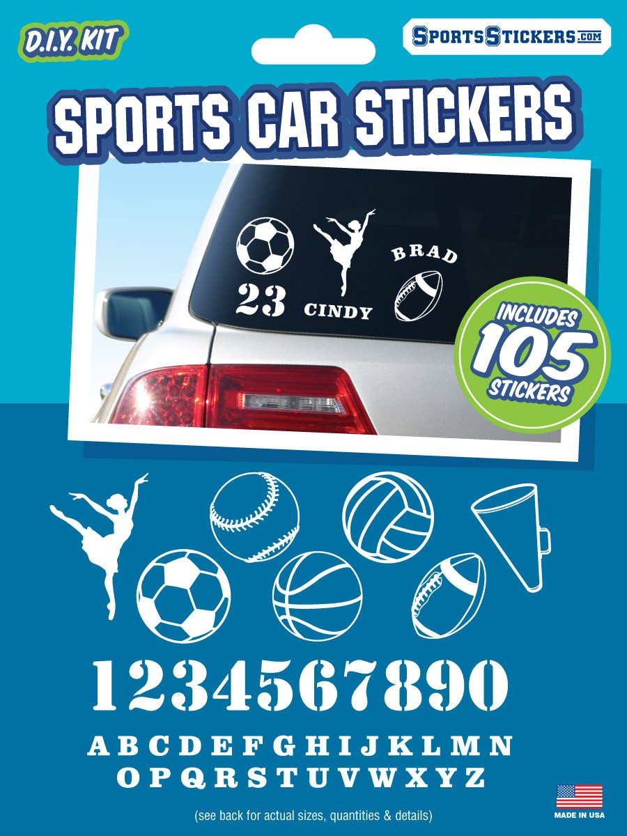 (105-Piece) High-Quality Sport Car Decal Stickers Kit - Waterproof Vinyl for Cars, Laptops, Helmets - Perfect for Racing Enthusiasts & Auto Customization