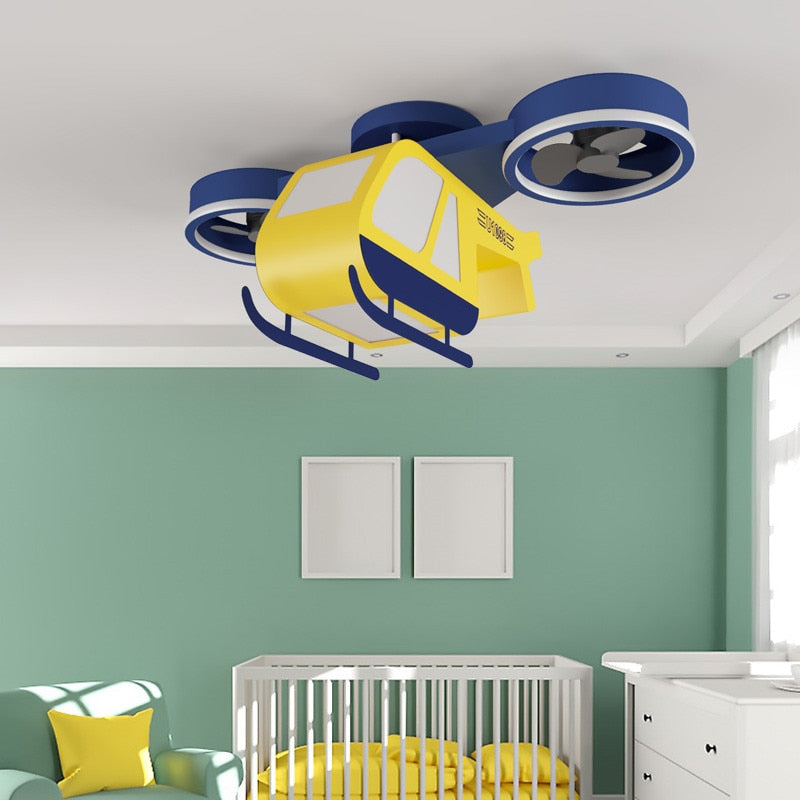 Airplane-Themed LED Light and Fan - Stylish Cooling for Bedroom, Office & Kids Room | Perfect for Home Decor & Summer Comfort