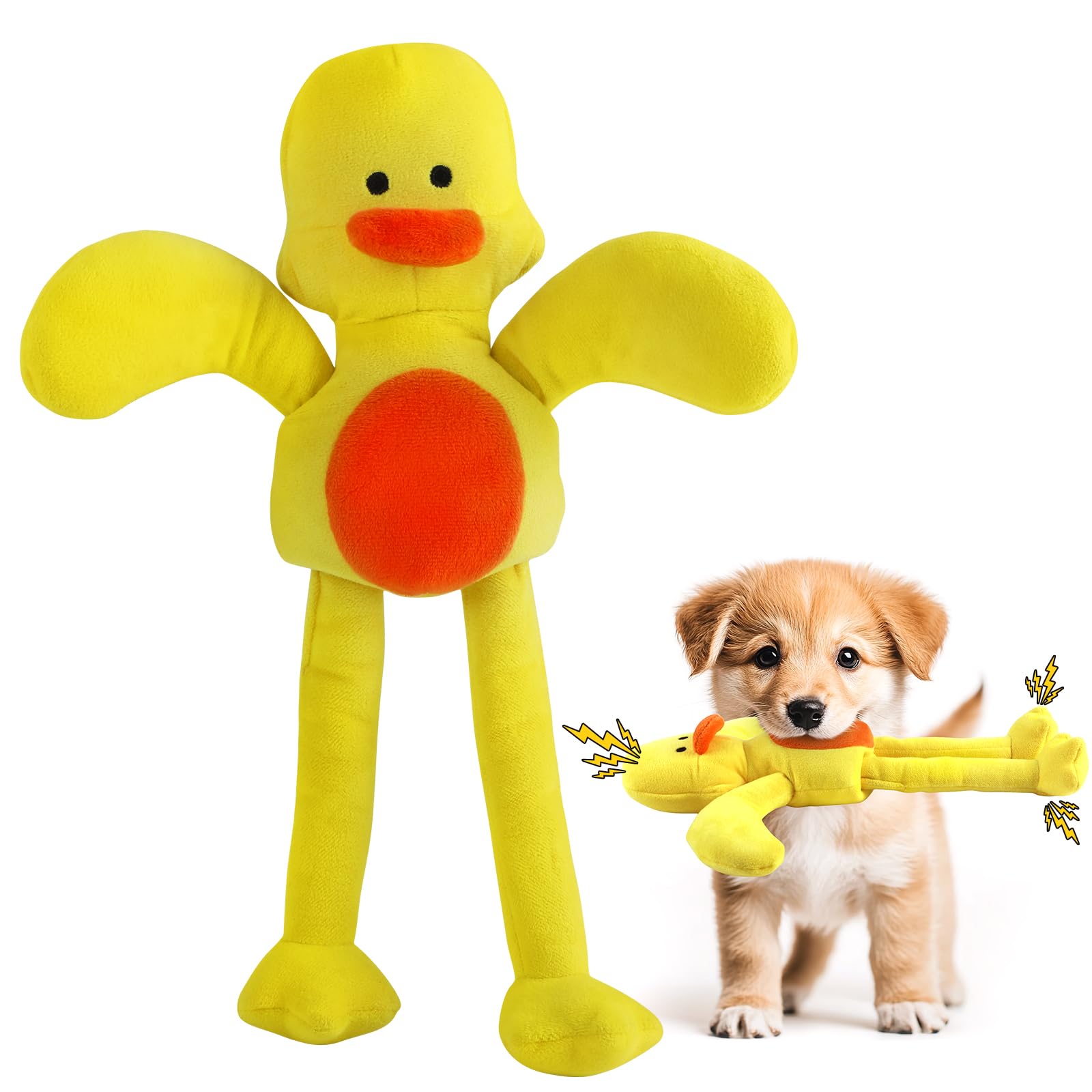 Interactive Plush Dog Toy for Puppies - Squeaky Tug of War Chew Toy for Small Dogs, Teething Relief & Boredom Buster - Perfect for Indoor Play, Training & Bonding Time