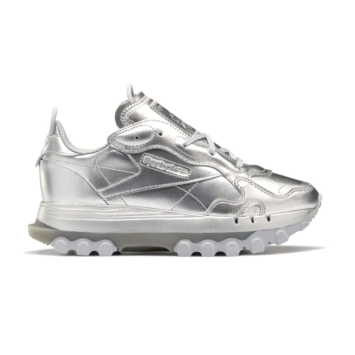 Cardi B Women's Classic Leather Sneakers in Silver - Stylish & Comfortable for Casual Wear, Parties & Everyday Fashion