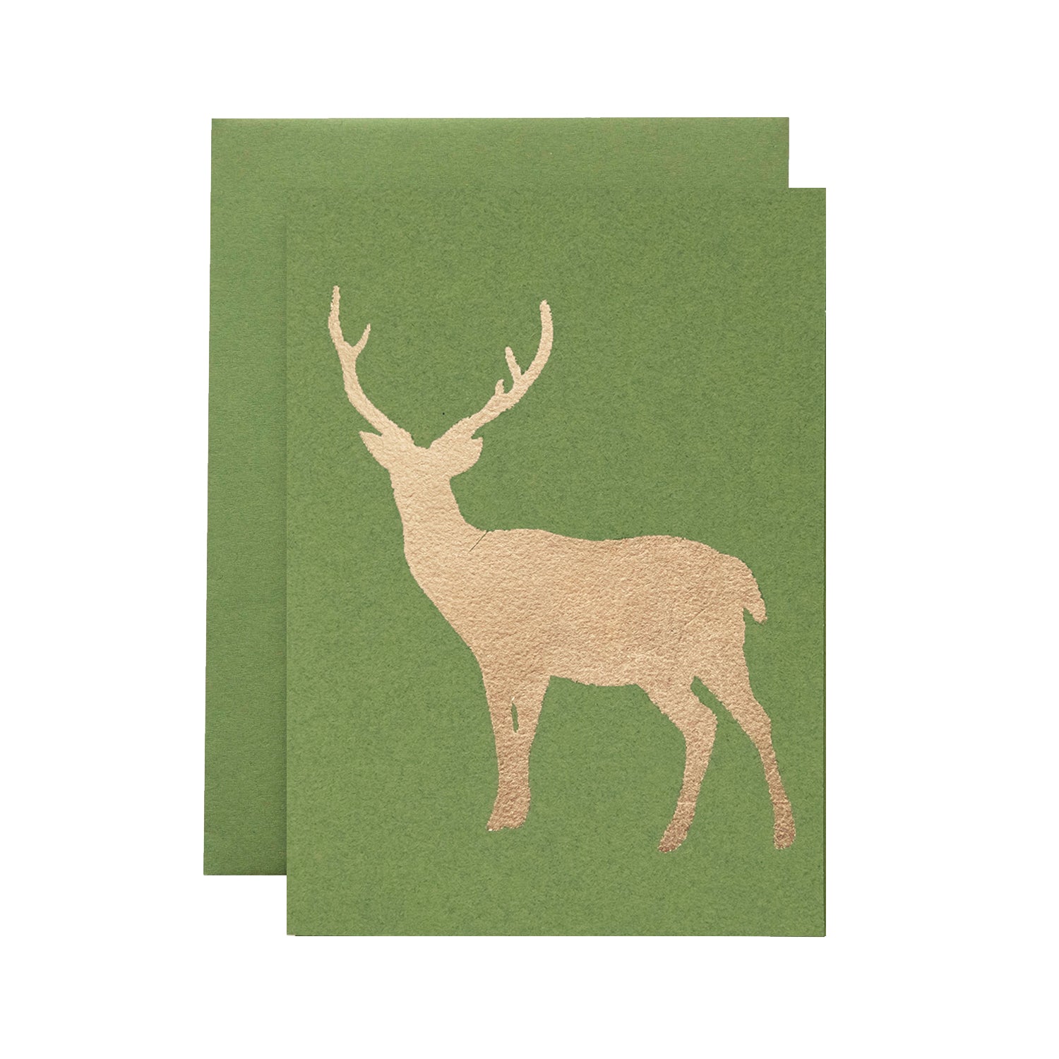 Green Deer Greeting Cards - Elegant Floral Design for Birthdays, Anniversaries & Special Occasions | Perfect for Handwritten Notes & Gifts