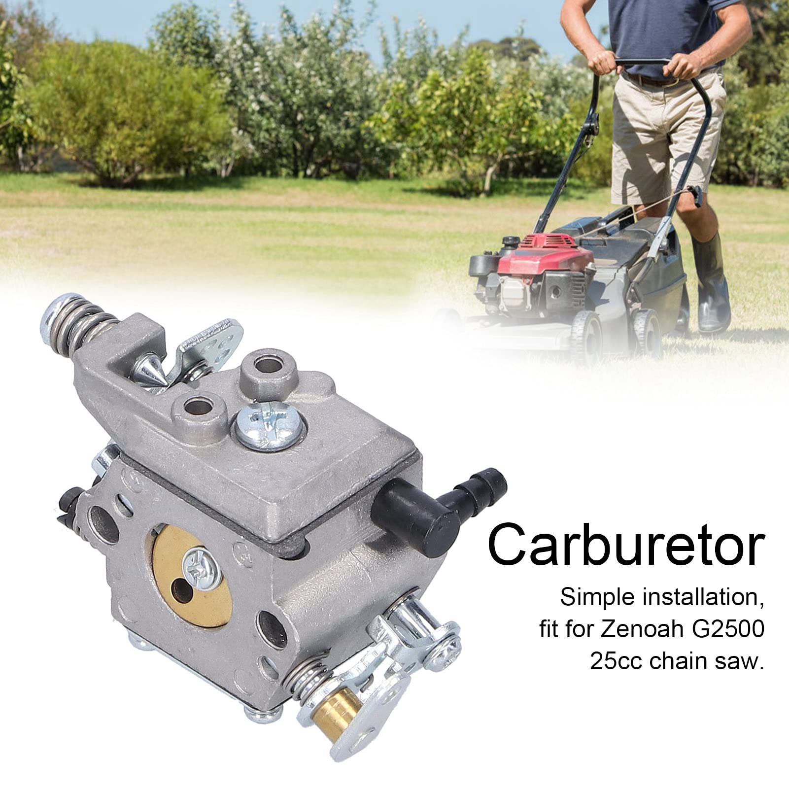 Professional Chainsaw Carburetor for G2500 25cc - High-Quality Iron Replacement Part for Chain Saws - Perfect for Wood Cutting, Tree Trimming & Landscaping Maintenance