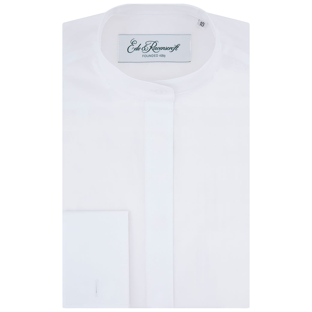 Rose White Two-Fold Cotton Poplin Double Cuff Tunic Shirt for Women | Elegant Office & Casual Wear | Perfect for Work, Parties & Everyday Outfits