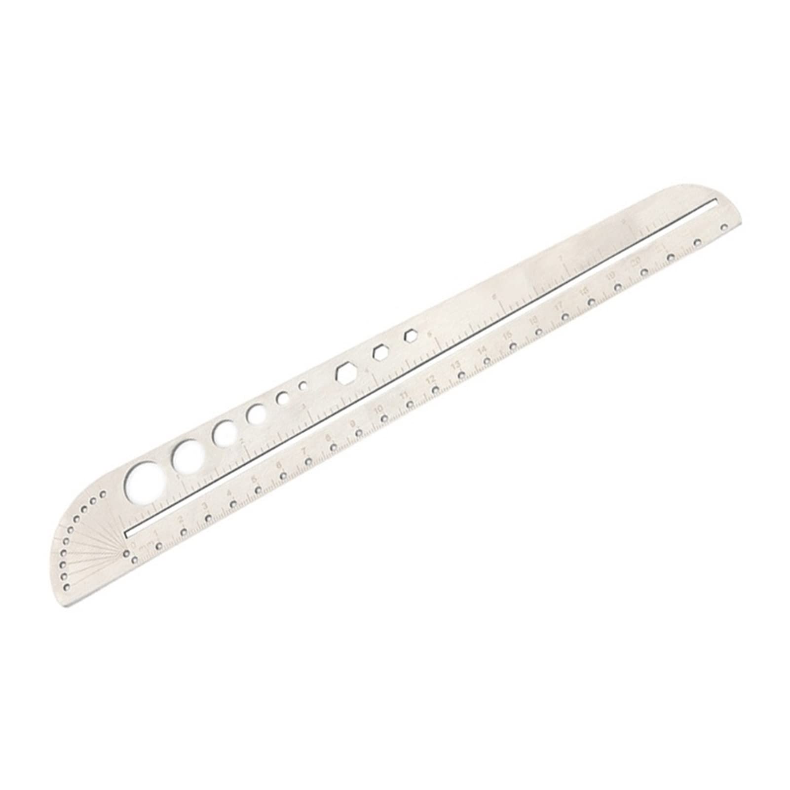 Maipula Multifunctional Stainless Steel Angle Protractor Ruler - 360 Degree Measuring Tool for Woodworking, Construction & DIY Projects (White)