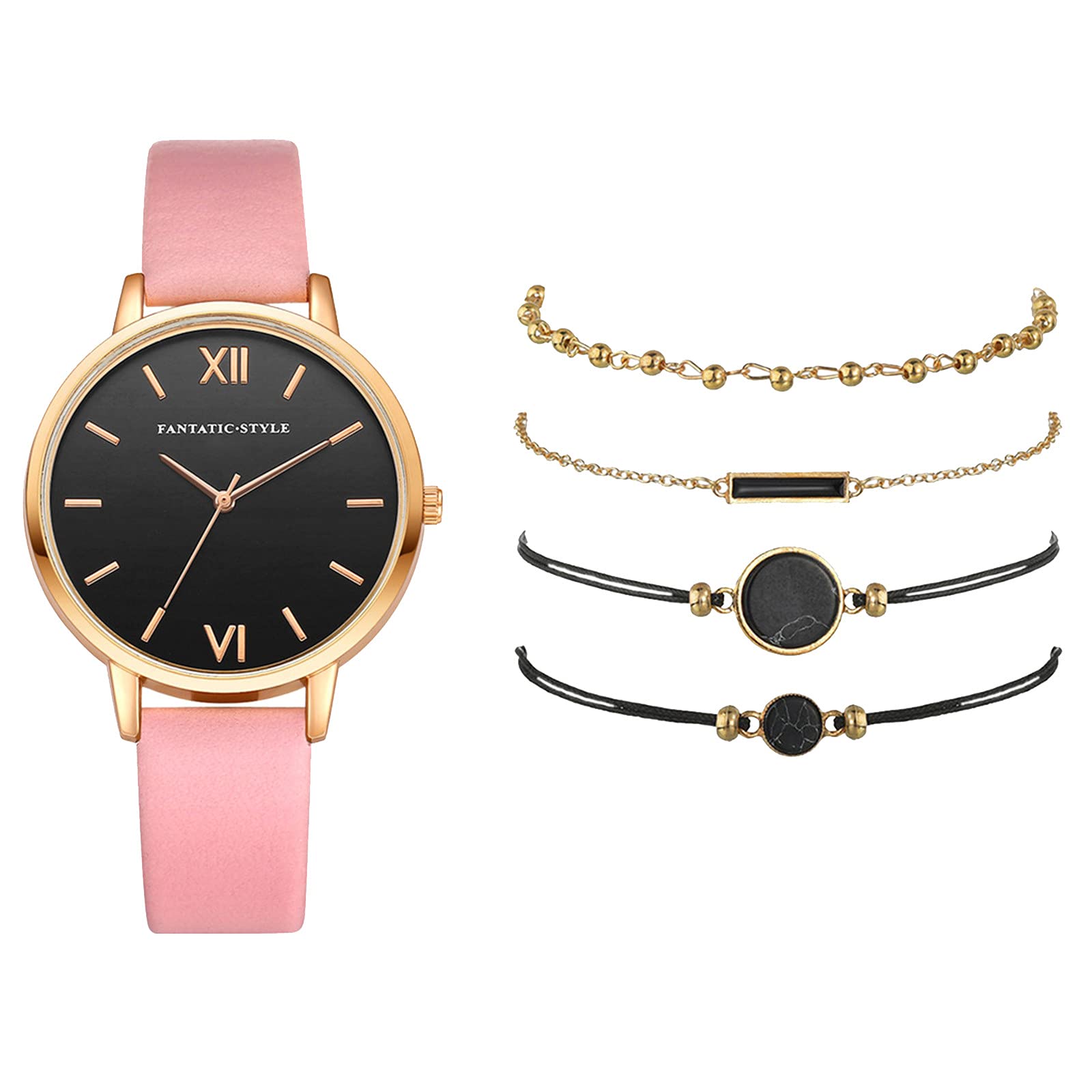 FMWRADT Women's Quartz Analog Watch - Stylish Round Dial Roman Numerals, Stainless Steel Strap Ladies Wristwatch for Office, Party & Everyday Wear