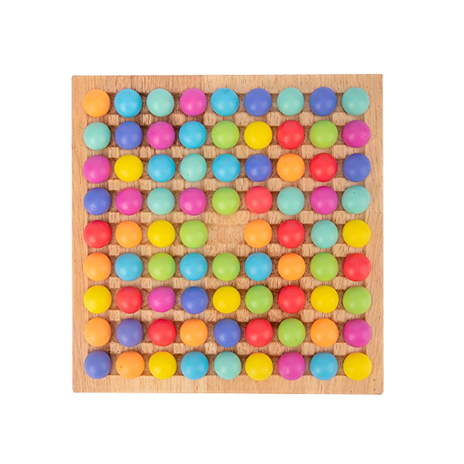 Premium Wooden Go Game Set with Rainbow Dots Beads - Classic Strategy Board Game for Kids & Adults - Perfect for Family Game Night, Travel & Educational Play