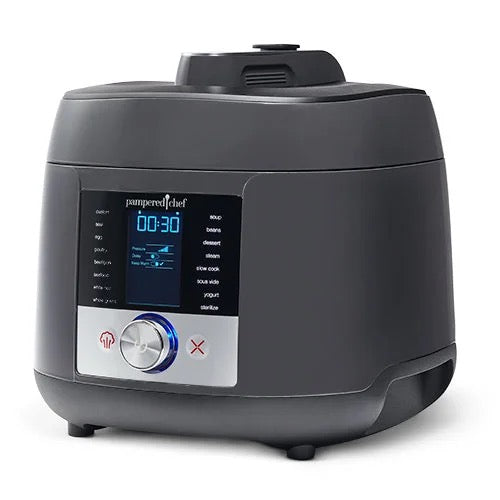 Pampered Chef Deluxe Multi Cooker - 6-in-1 Electric Pressure Cooker & Slow Cooker with 10 Presets - Perfect for Meal Prep, Soups, Stews, Rice & Yogurt Making