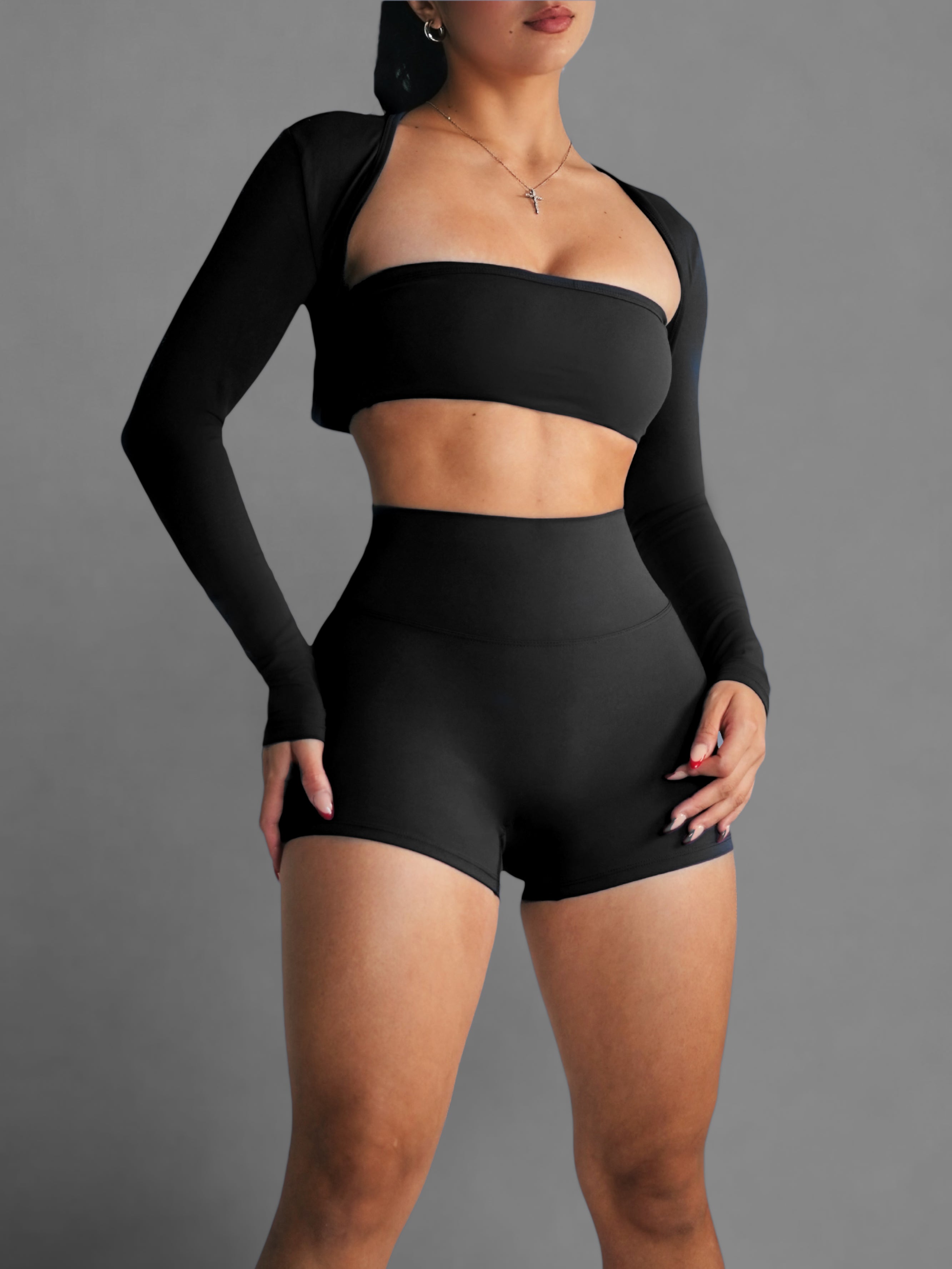 Embody Bolero Long Sleeve Top for Women - Elegant Black Lace Cover Up - Perfect for Weddings, Parties & Evening Events