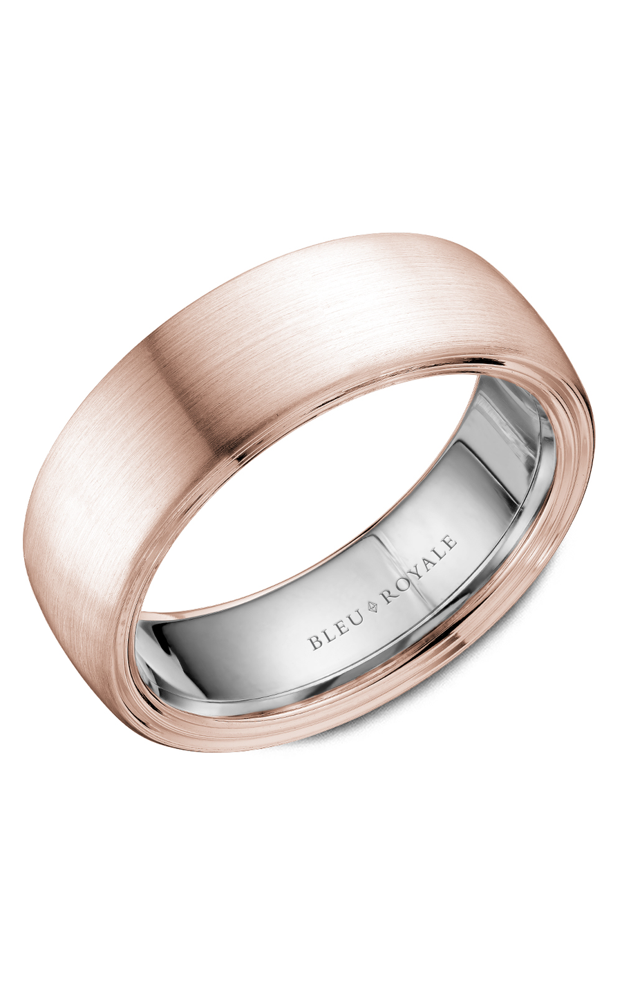Bleu Royale Men's Wedding Band Ring - 14K White Gold Comfort Fit RYL059RW75 - Perfect for Engagement, Anniversary & Special Occasions