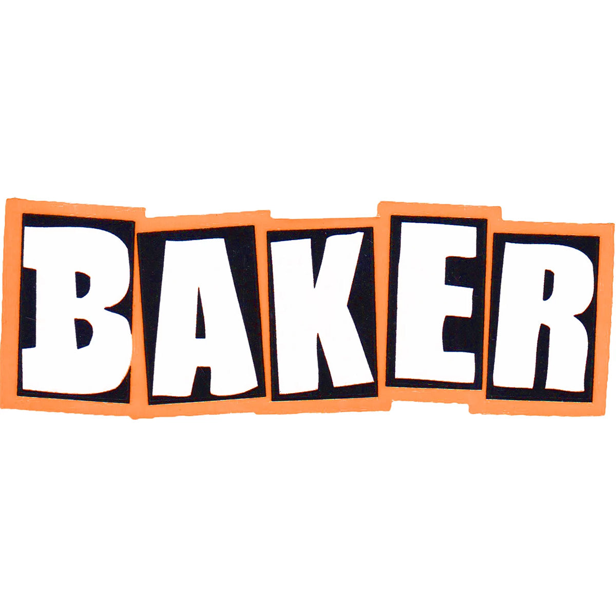 Baker Brand Logo Neon Orange Stickers - 5 Pack - Durable Vinyl Decals for Laptops, Water Bottles, and Skateboards