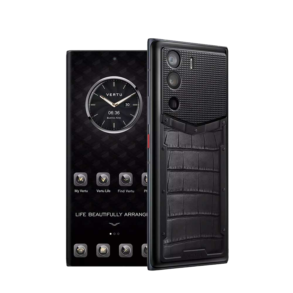 METAVERTU Luxury 5G Web3 Smartphone with Genuine Alligator Skin - Premium Black | Perfect for Business Professionals & High-End Tech Enthusiasts