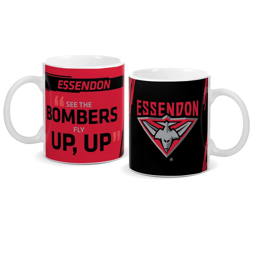 AFL Essendon Bombers Coffee Mug - 14oz Ceramic Travel Mug with Handle - Perfect for Home, Office & Gameday Support