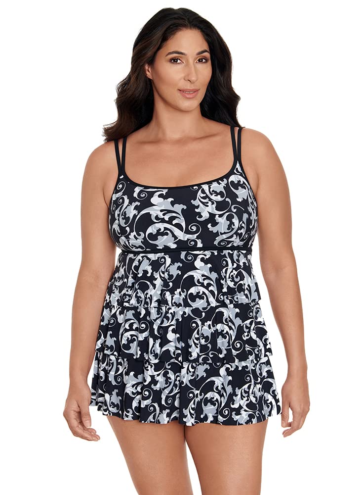 Long Torso One Piece Swimdress for Women - Triple Tier Flattering Swimwear with UPF Protection | Perfect for Beach Vacations, Pool Parties & Summer Getaways