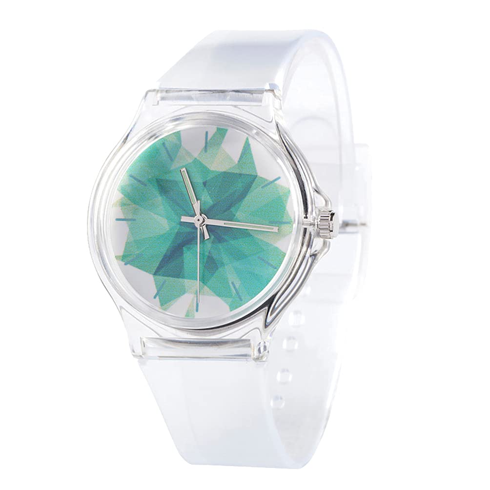 Stylish ibasenice Quartz Watch for Girls - Transparent Resin Band, Waterproof, Perfect for School & Everyday Wear | Trendy Gift for Young Girls & Students