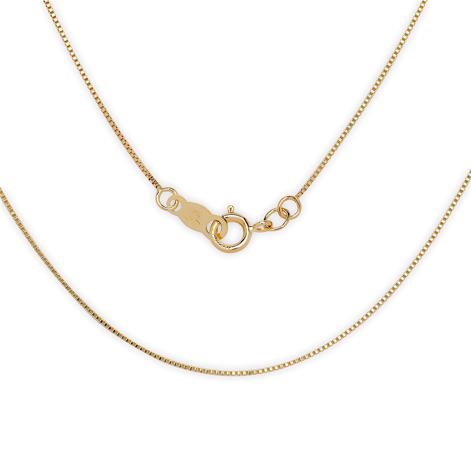 14K Yellow Gold Box Chain Pendant Necklace - 20 Inch Dainty Jewelry for Women | Elegant Gift for Her, Birthday, Anniversary & Special Occasions