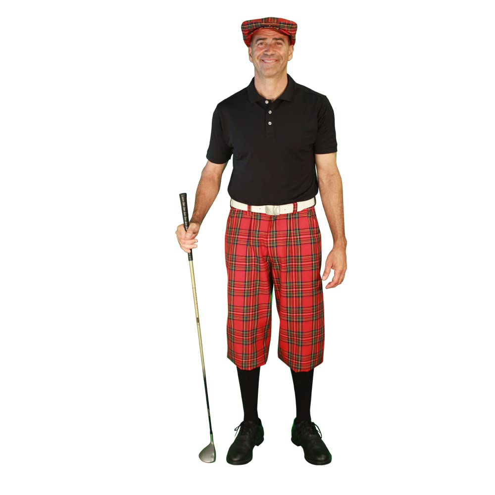 Men's Plaid Matching Golf Cap & Socks Set - Stewart Collection - Stylish & Comfortable for Golf, Casual Wear & Outdoor Activities