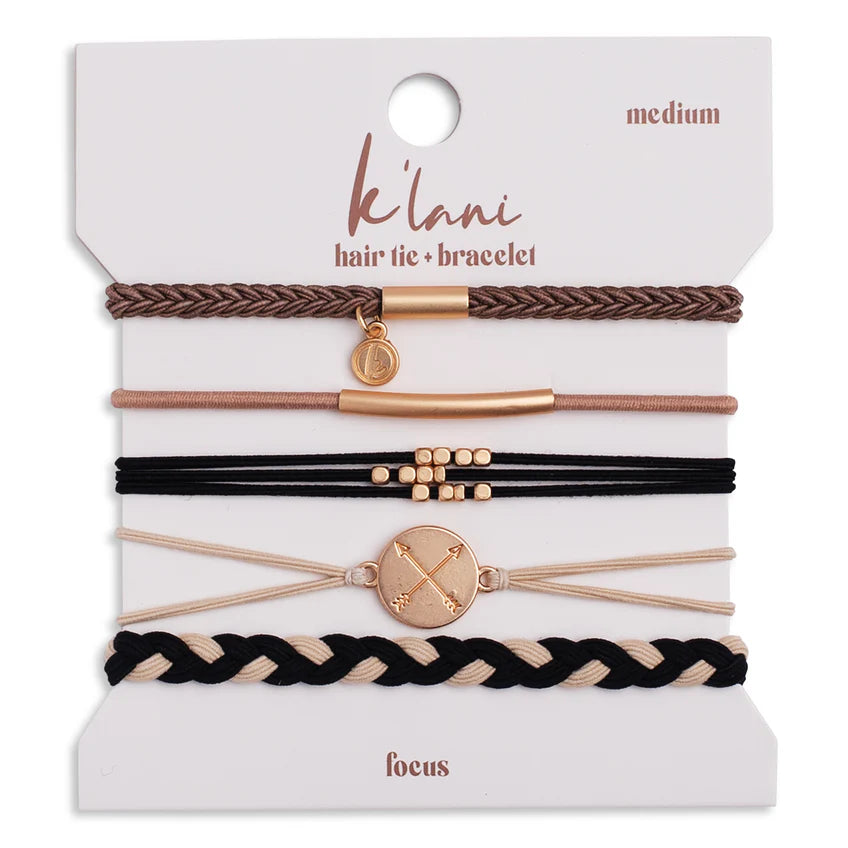 Focus Hair Tie Bracelet - Adjustable Wristband for Women & Girls - Perfect for Gym, Yoga, Running & Everyday Use
