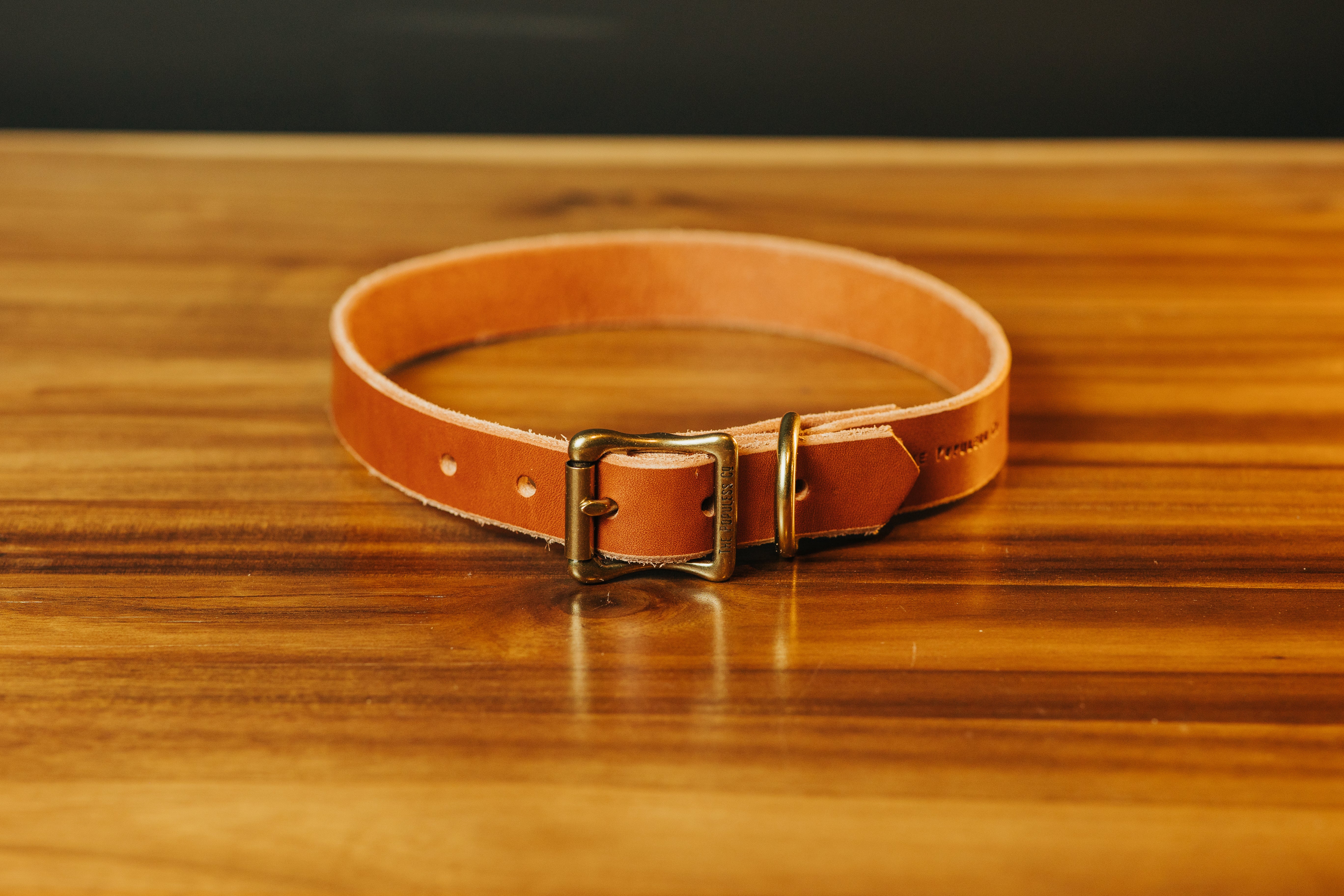 Premium The Marv Dog Collar - Durable Rio Latigo Leather Pet Collar for Medium & Large Dogs - Adjustable & Stylish for Walking, Training & Outdoor Adventures