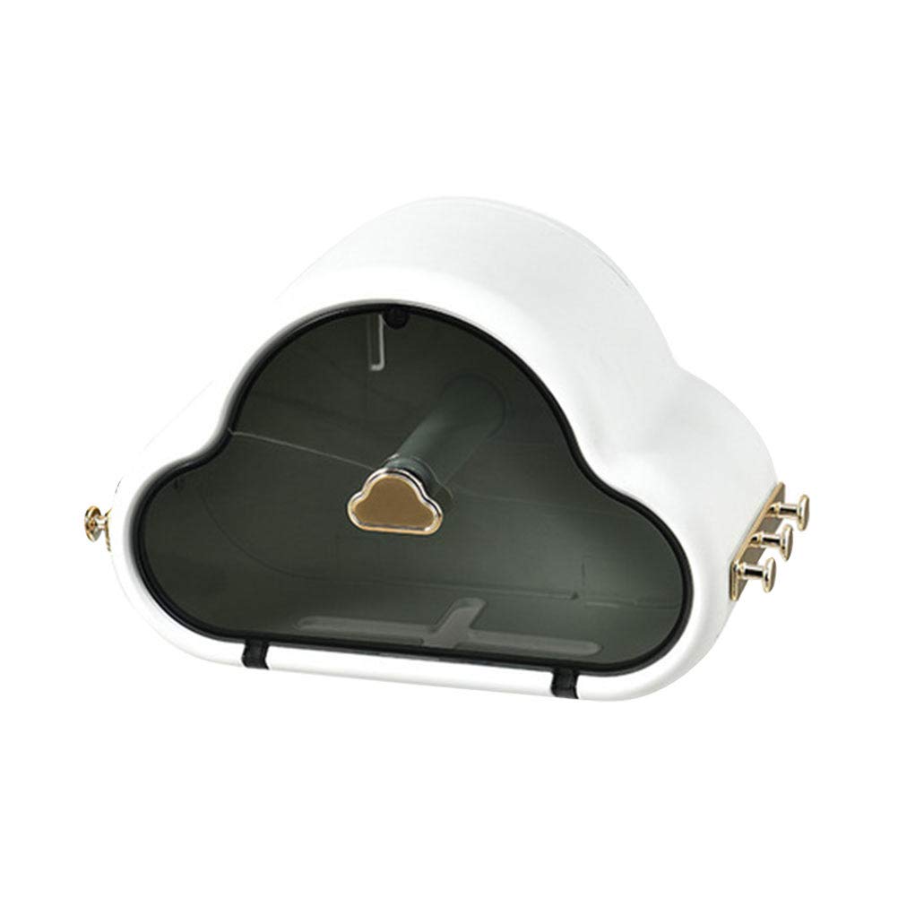 DOITOOL Cloud-Shaped Wall-Mounted Tissue Holder - Bathroom & Vanity Organizer for Tissues, Toilet Paper & Cosmetics | Space-Saving Storage Solution for Home, Office & RV Use
