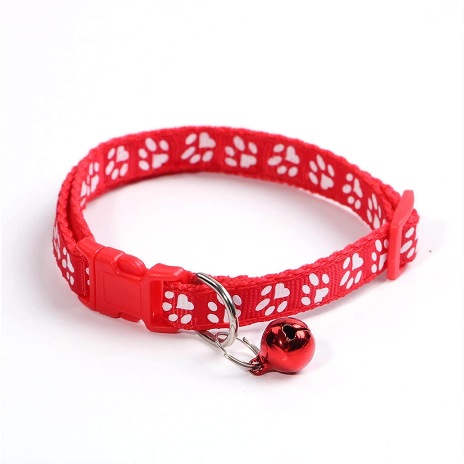 NFEGSIYA Small Dog Collar & Cat Collar with Bell - Adjustable Pet Necklace with Printed Paw Prints - Perfect for Chihuahuas & Kittens (Color: 1) | Ideal for Daily Walks, Pet Training & Fashion Accessories