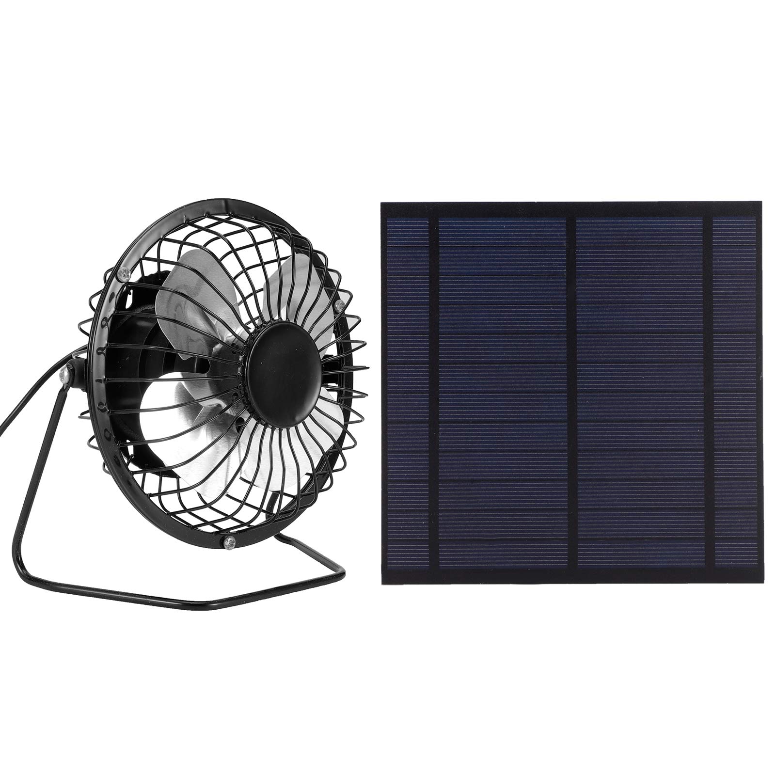 Foldable 5W Solar Panel Kit with Portable Cooling Fan - Mini Photovoltaic Solar Charger for Outdoor Camping, Hiking, RV & Emergency Power Supply
