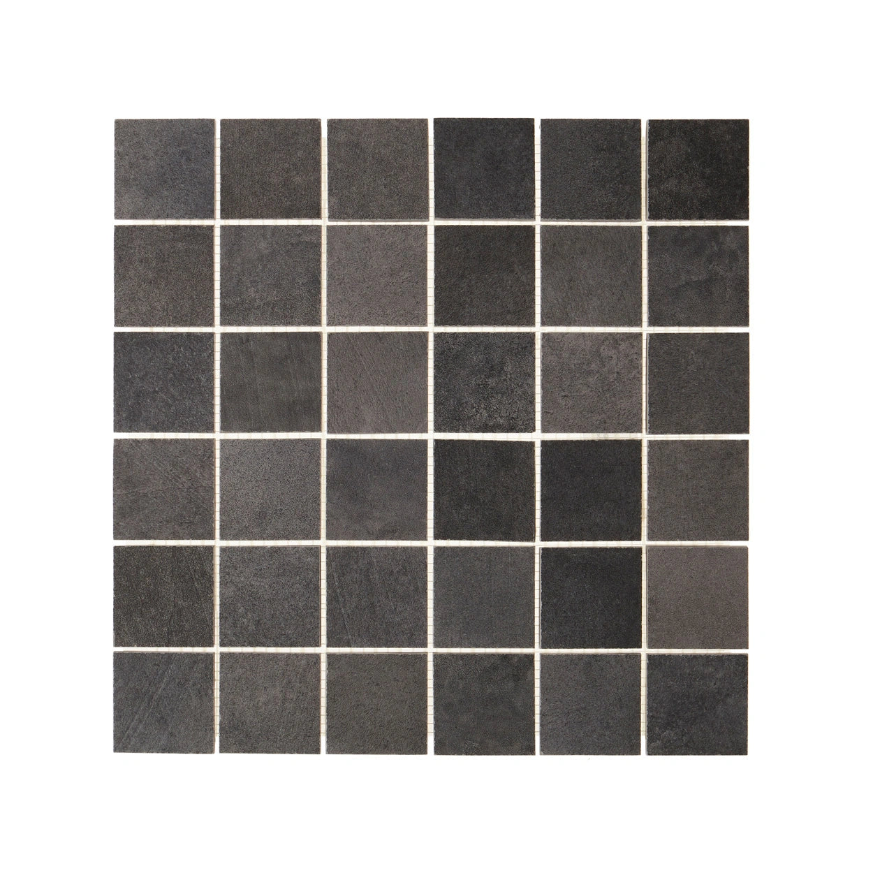 Textured Porcelain Tile 2x2 in Anthracite - Stamped Concrete Look for Floors, Patios & Outdoor Spaces