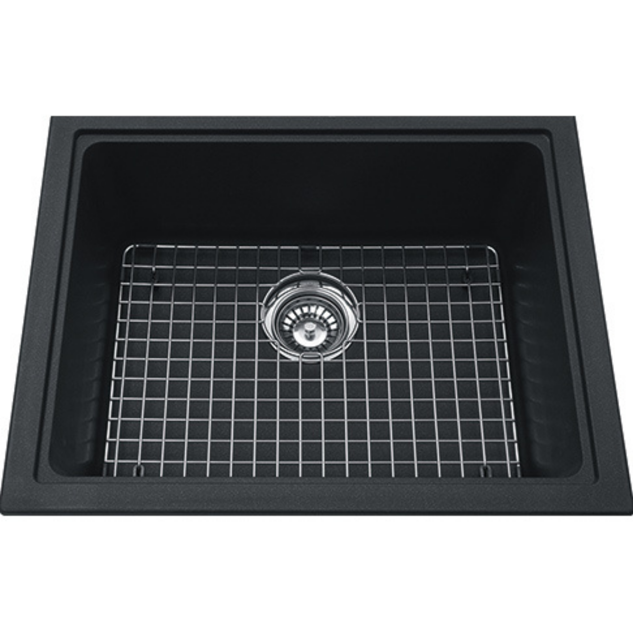 Kindred Granite Collection 23-Inch Undermount Single Bowl Kitchen Sink in Onyx Black - Durable Granite Composite Sink for Modern Kitchens & Busy Households