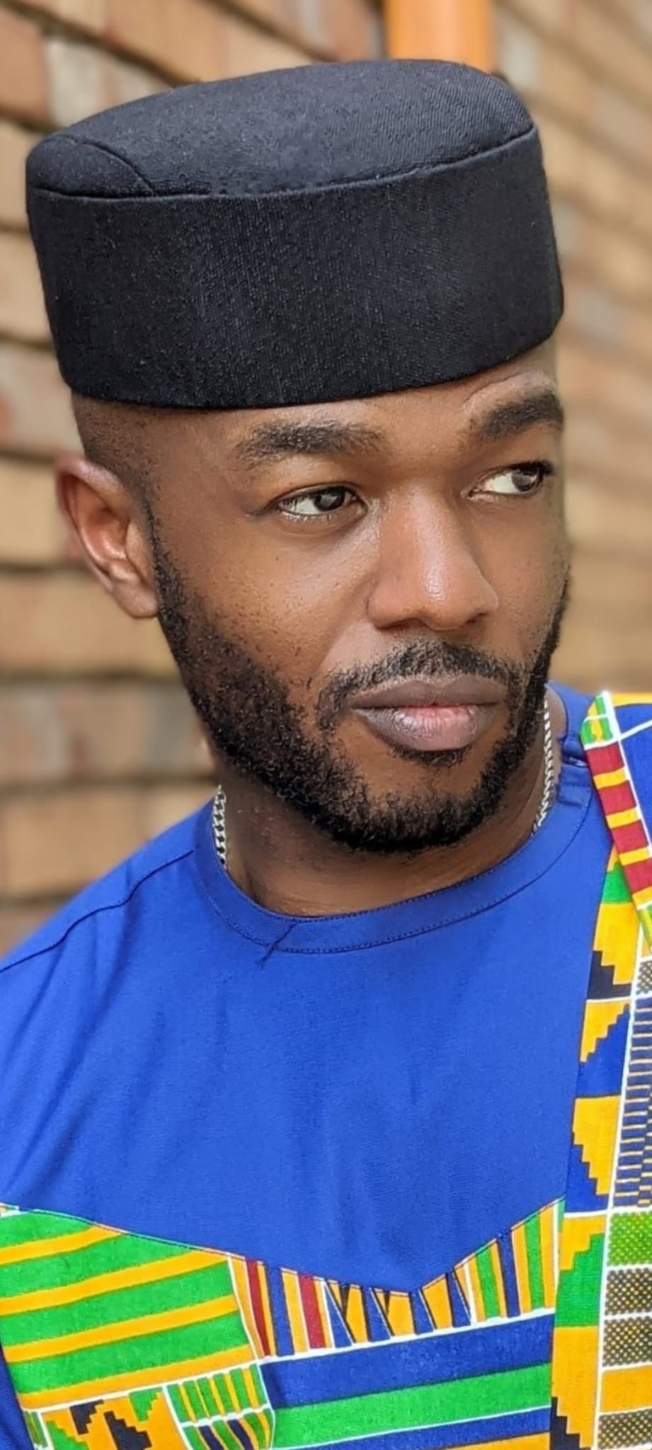 Premium Black Oluda Gfila African Aso Oke No Brim Kufi Hat DPGFH501 - Traditional Nigerian Headwear for Weddings, Cultural Events & Special Occasions