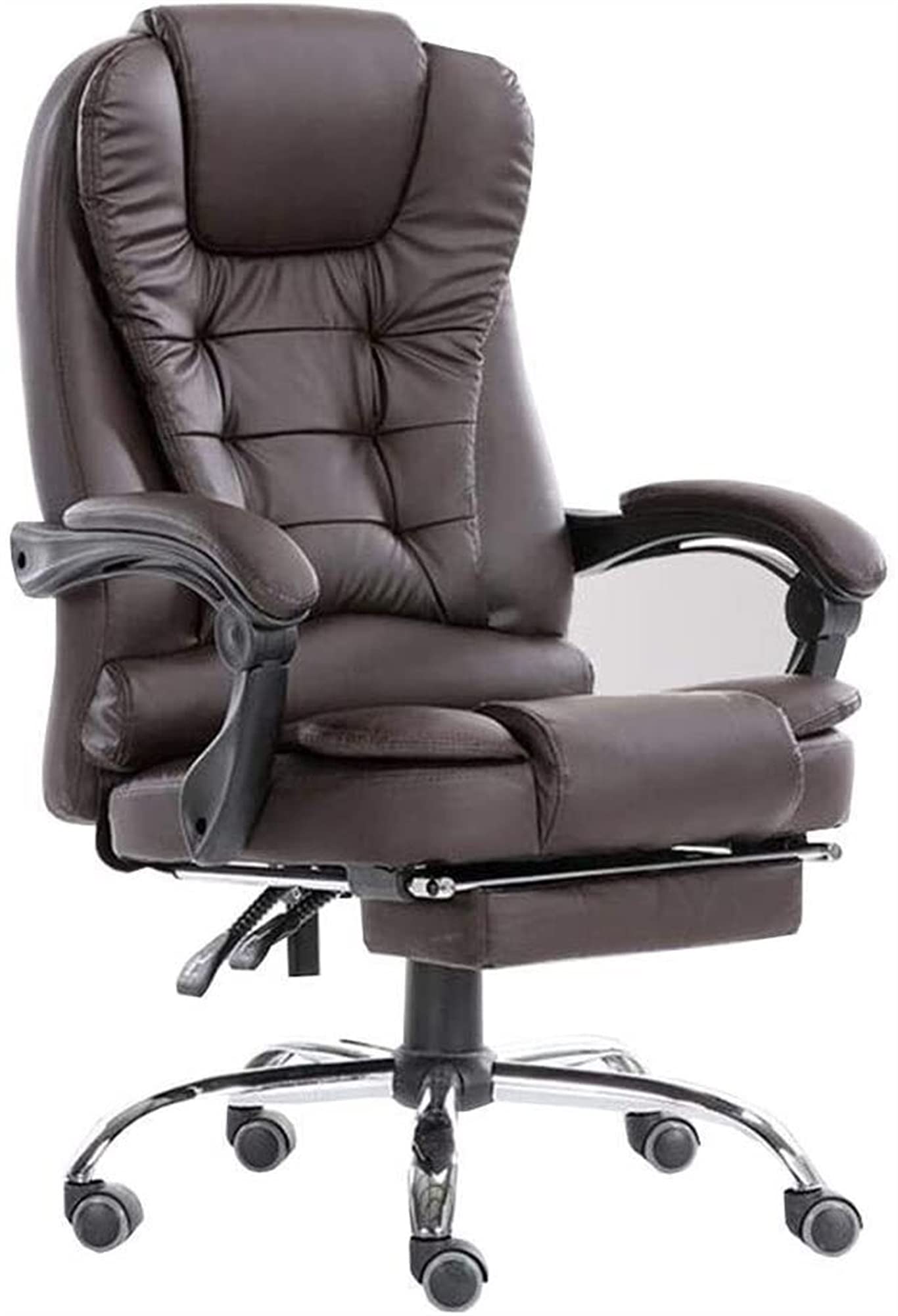Ergonomic Office Chair - High Back Executive Desk Chair with Lumbar Support, Adjustable Height & Swivel for Home Office, Conference Room, Study & Gaming (Brown)