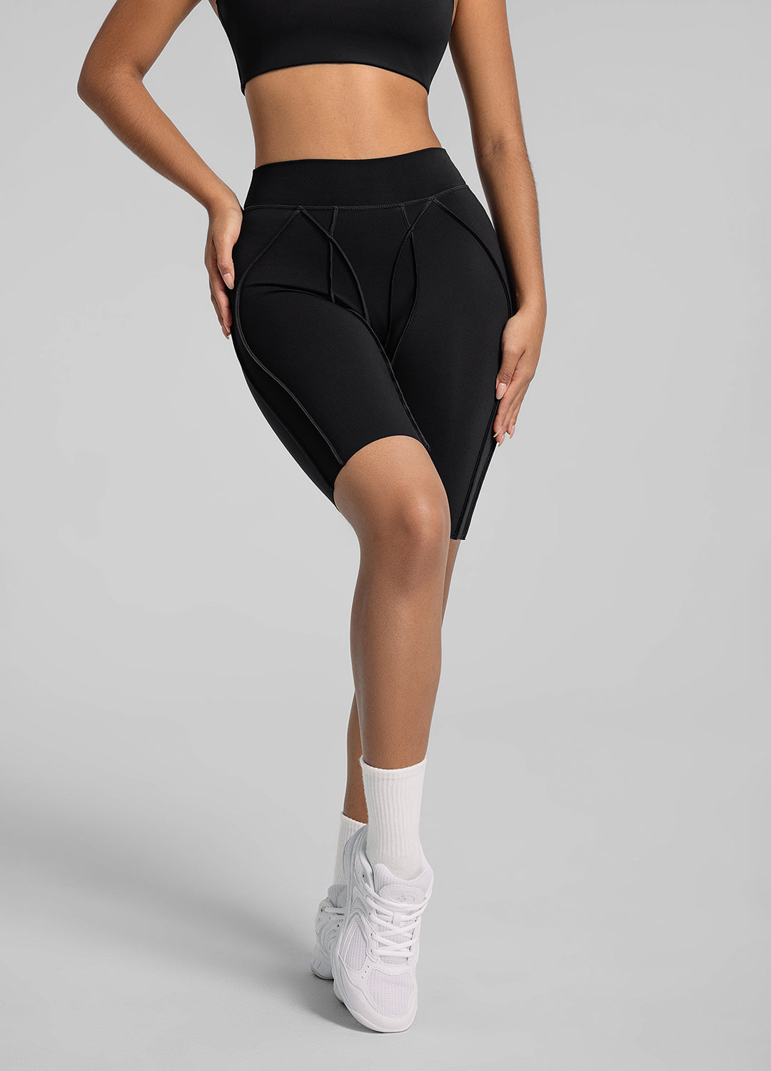 High Waist Contour Stitch Bike Shorts for Women - Breathable Workout Leggings for Cycling, Yoga & Running - Perfect for Gym, Fitness & Outdoor Activities