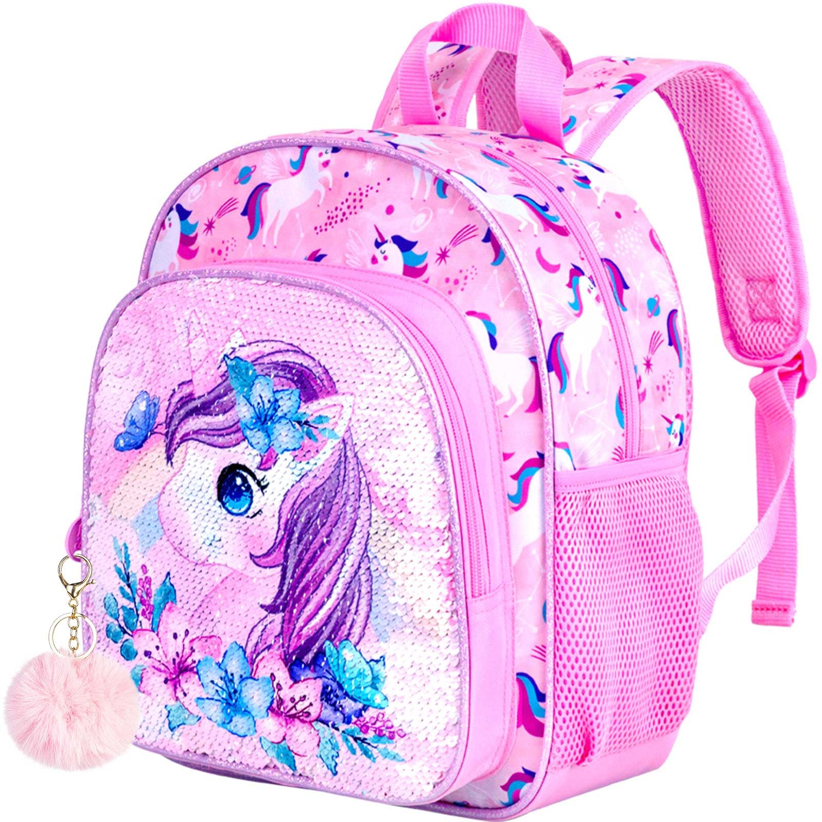 **Unicorn Toddler Backpack for Girls - 12