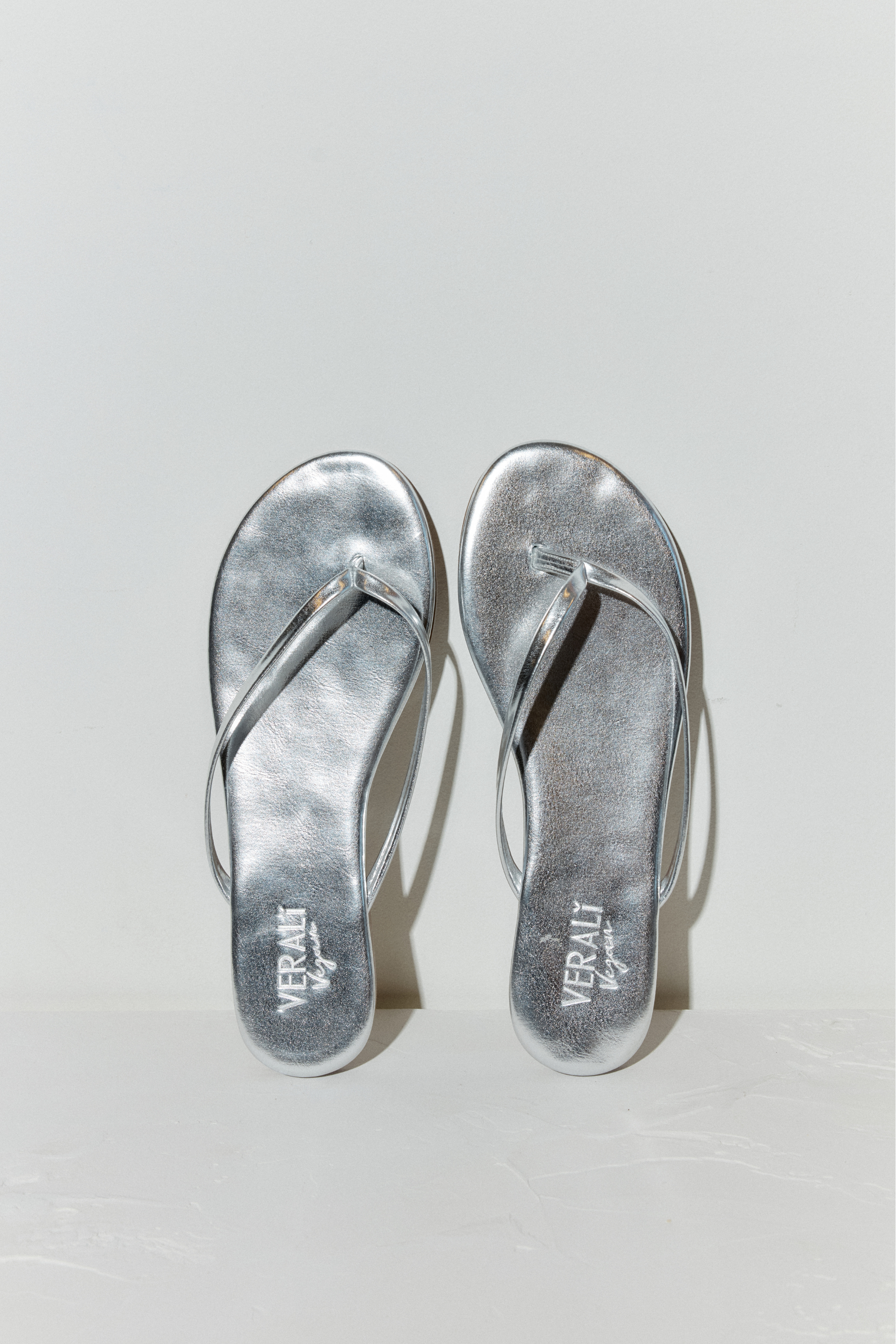 Tori Thongs Women's Sandals - Silver Metallic Gladiator Flip Flops for Beach, Pool & Summer Outfits