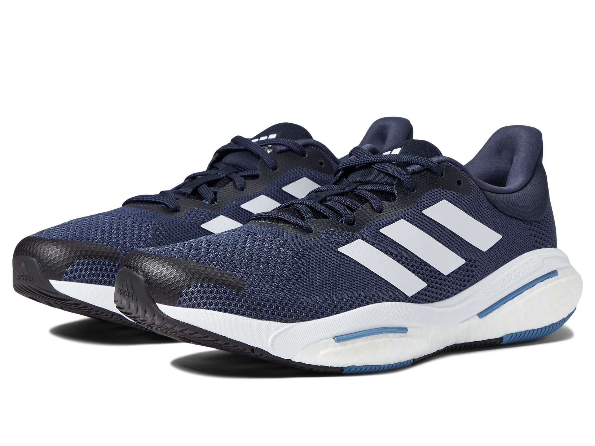 Adidas Solar Glide 5 Running Shoes for Men - Shadow Navy/White/Altered Blue - Size 9.5 D (M) - Lightweight Cushioned Sneakers for Jogging, Gym & Daily Wear