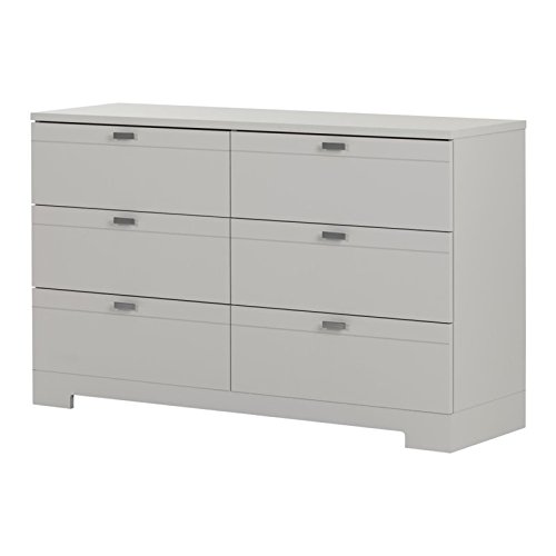 Rosebery Kids Contemporary 6-Drawer Dresser in Soft Gray - Modern Nursery & Bedroom Storage Solution for Toddlers & Children