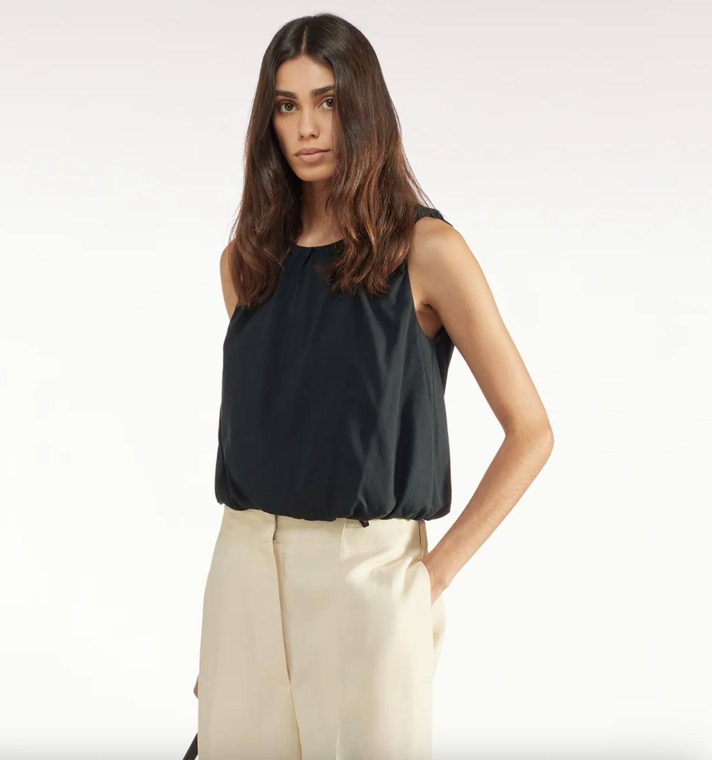 Aveline Women's Black Sleeveless Top - Casual Summer T-Shirt for Outfits & Layering