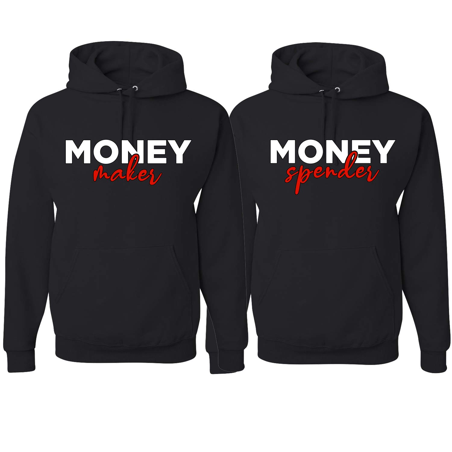 Funny Couples Matching Hoodies - Money Maker & Money Spender Valentine's Day Gift for Him & Her | Cute Couple Outfits for Date Night & Anniversaries