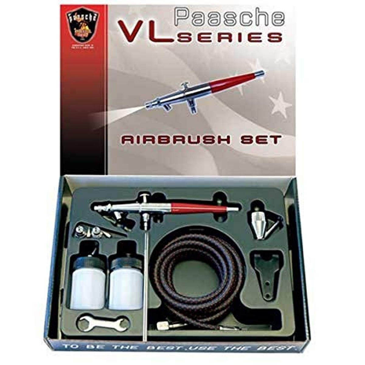 Paasche VL Airbrush Set - Professional Dual-Action Airbrush Kit for Artists, Hobbyists & DIY Projects - Perfect for Model Painting, Cake Decorating & Tattoo Art