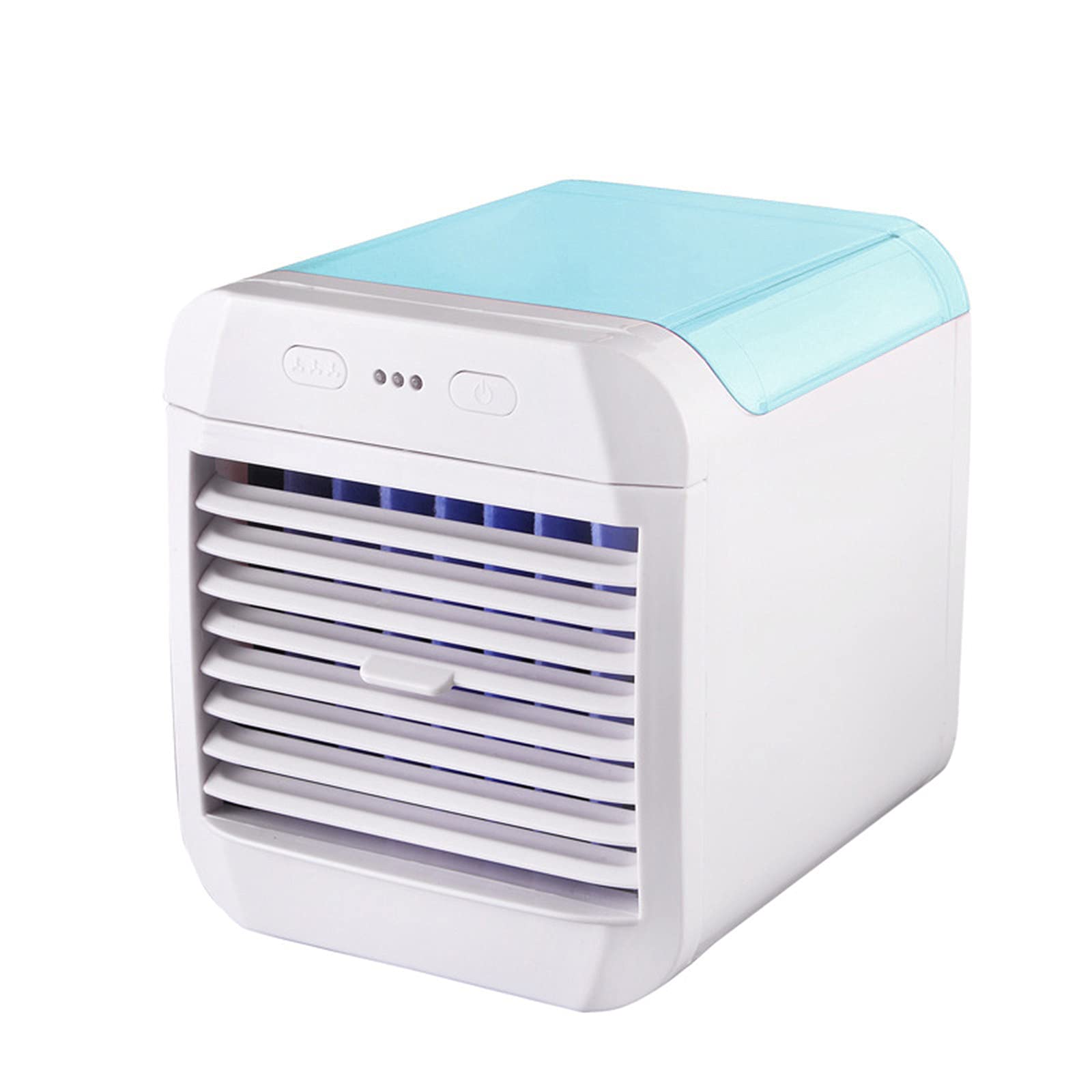 Portable Air Conditioner & Evaporative Air Cooler - 3 Speed USB Rechargeable Personal Air Cooler with LED Light for Home, Office, Bedroom & Outdoor Use (Blue)