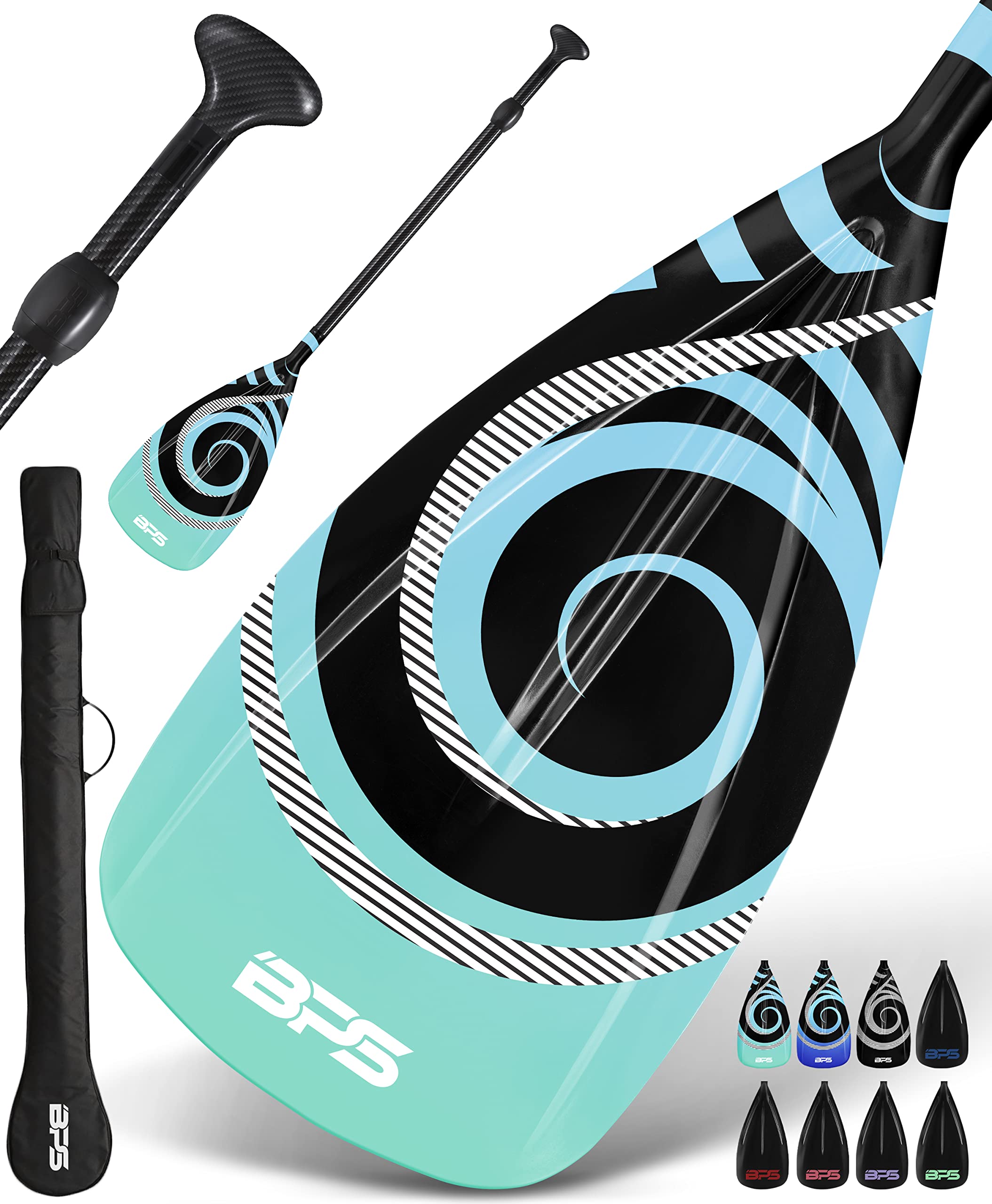 Premium 2-Piece Adjustable Stand Up Paddle Board Paddle - Carbon Fiber/Fiberglass Shaft with Carry Bag | Lightweight SUP Paddle for Kayaking, Surfing & Water Sports | Ideal for Lakes, Rivers & Ocean Adventures