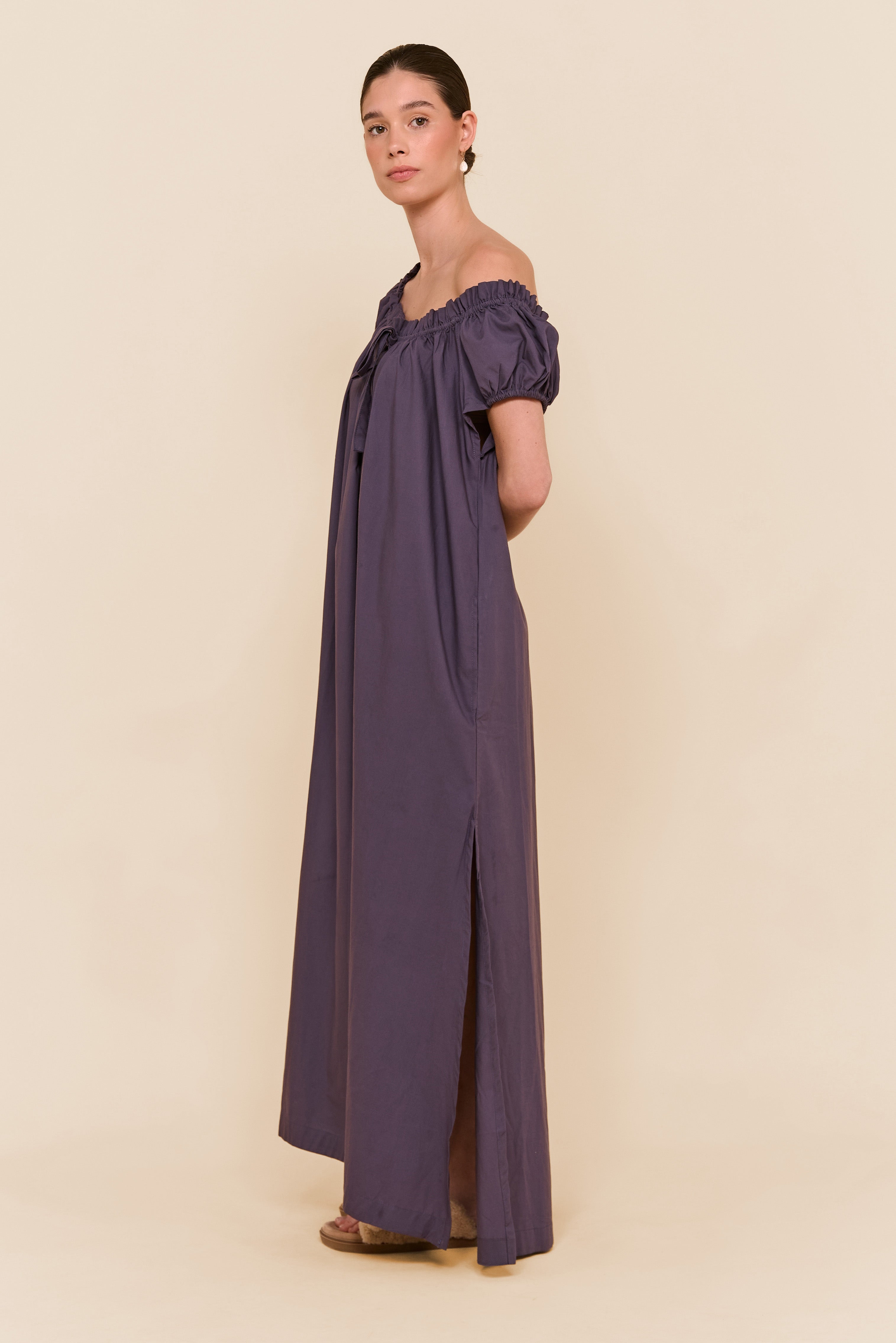Lily Lounge Dress for Women - Soft Cotton Modal Fabric - Midnight Blue - Perfect for Relaxing at Home, Lounging, and Sleepwear