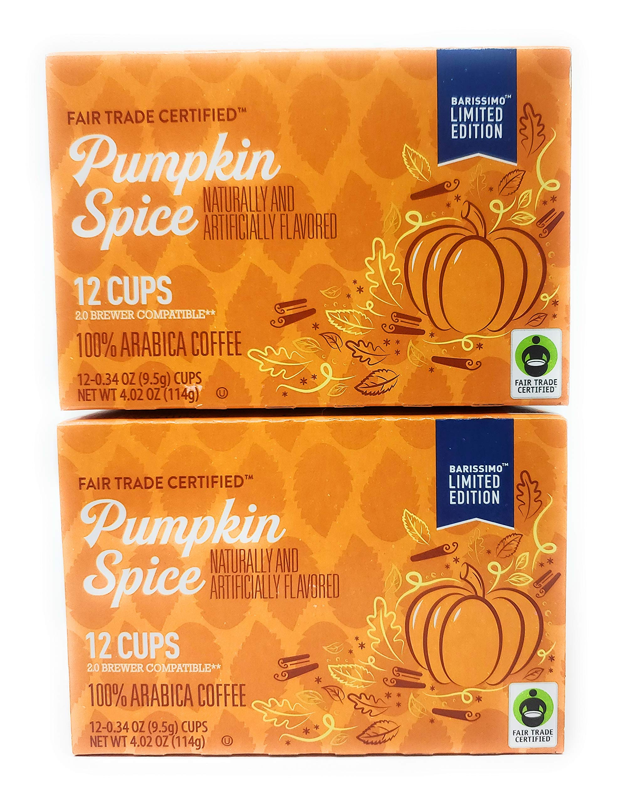 Barissimo Limited Edition Pumpkin Spice Coffee Brewer - Compatible Cups (2 Pack) for Keurig K-Cup Brewers | Perfect for Fall Mornings, Office Coffee Breaks & Cozy Evenings