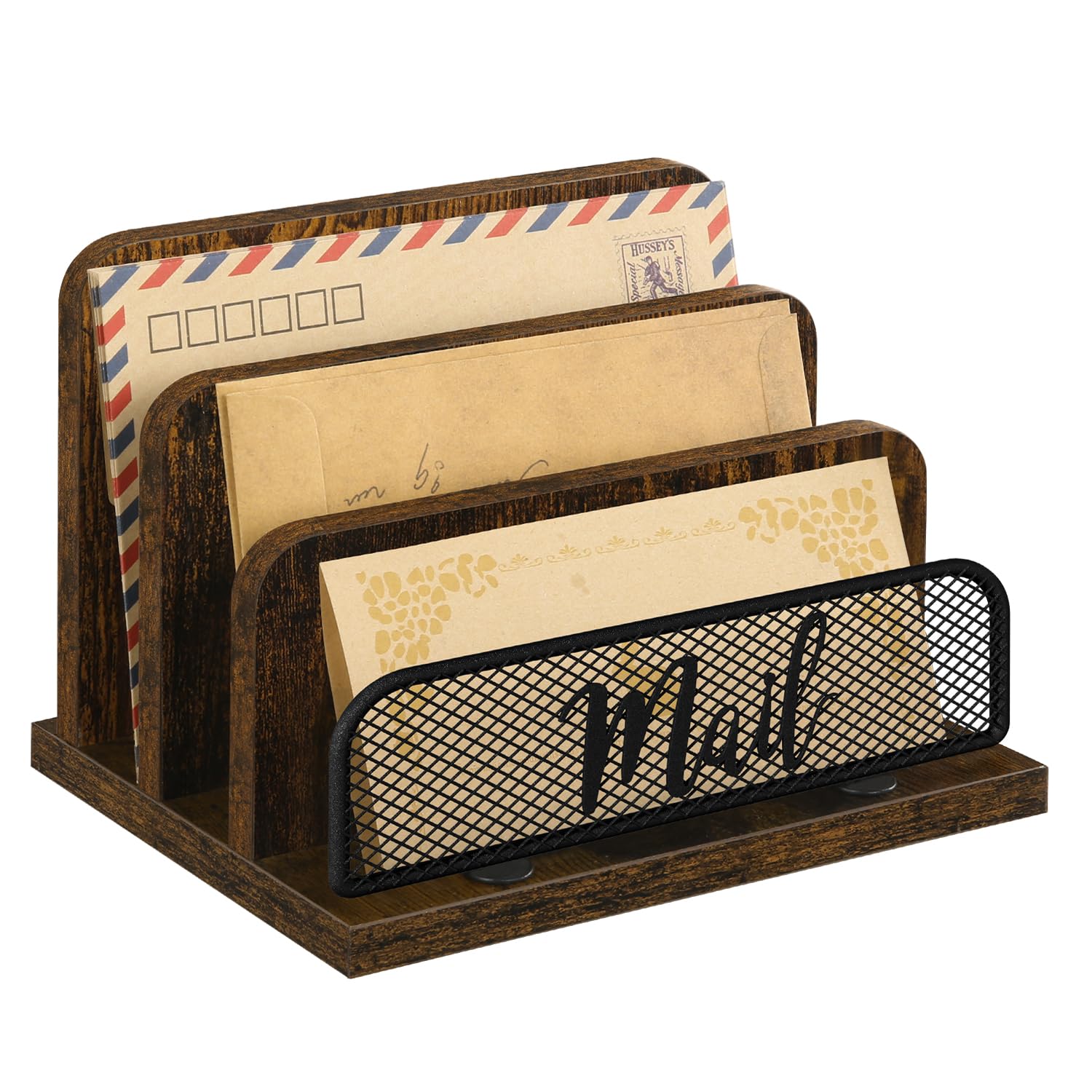 YINMIT Desktop Mail Organizer - Countertop Letter Holder & Bill Sorter for Office, Home, or Business - Perfect for Organizing Mail, Envelopes, Files, and Paper Documents on Desk or Workspace