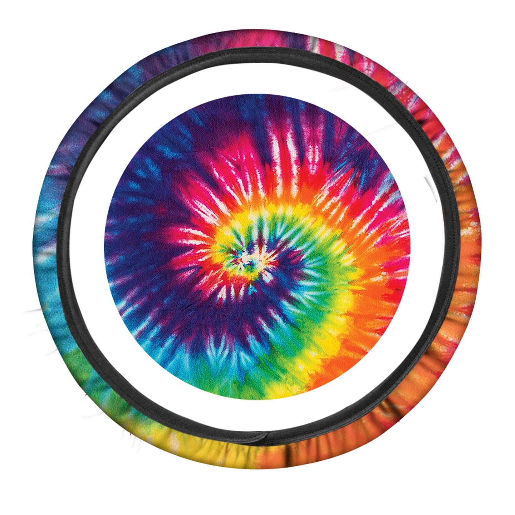 Non-Slip Tie-Dye Printed Steering Wheel Cover - Soft & Stylish Car Accessories for Women - Perfect for Summer Road Trips & Daily Commutes