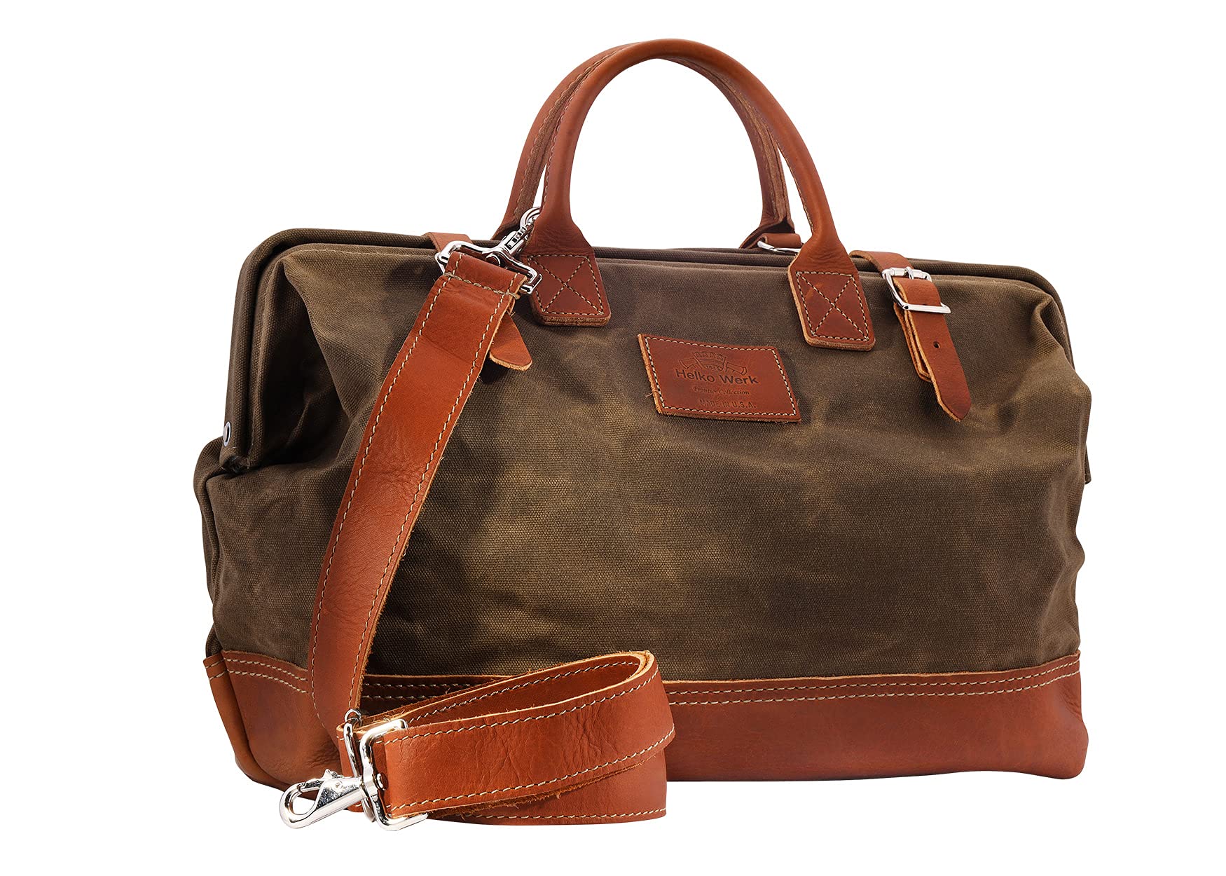 Helko Werk Frontier Collection Heavy Duty Canvas Tool Bag & Travel Mason Bag - Large 14