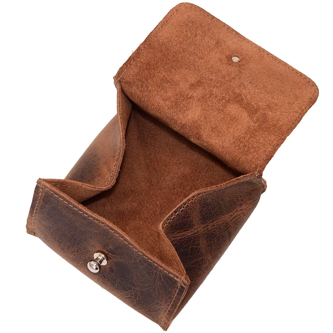Handmade Leather Jewelry Pouch - Mini Travel Organizer Box for Rings & Precious Items | Groom & Bridesmaid Wedding Gift with 101 Year Warranty (Bourbon Brown) | Perfect for Travel, Honeymoon & Special Occasion Gifts