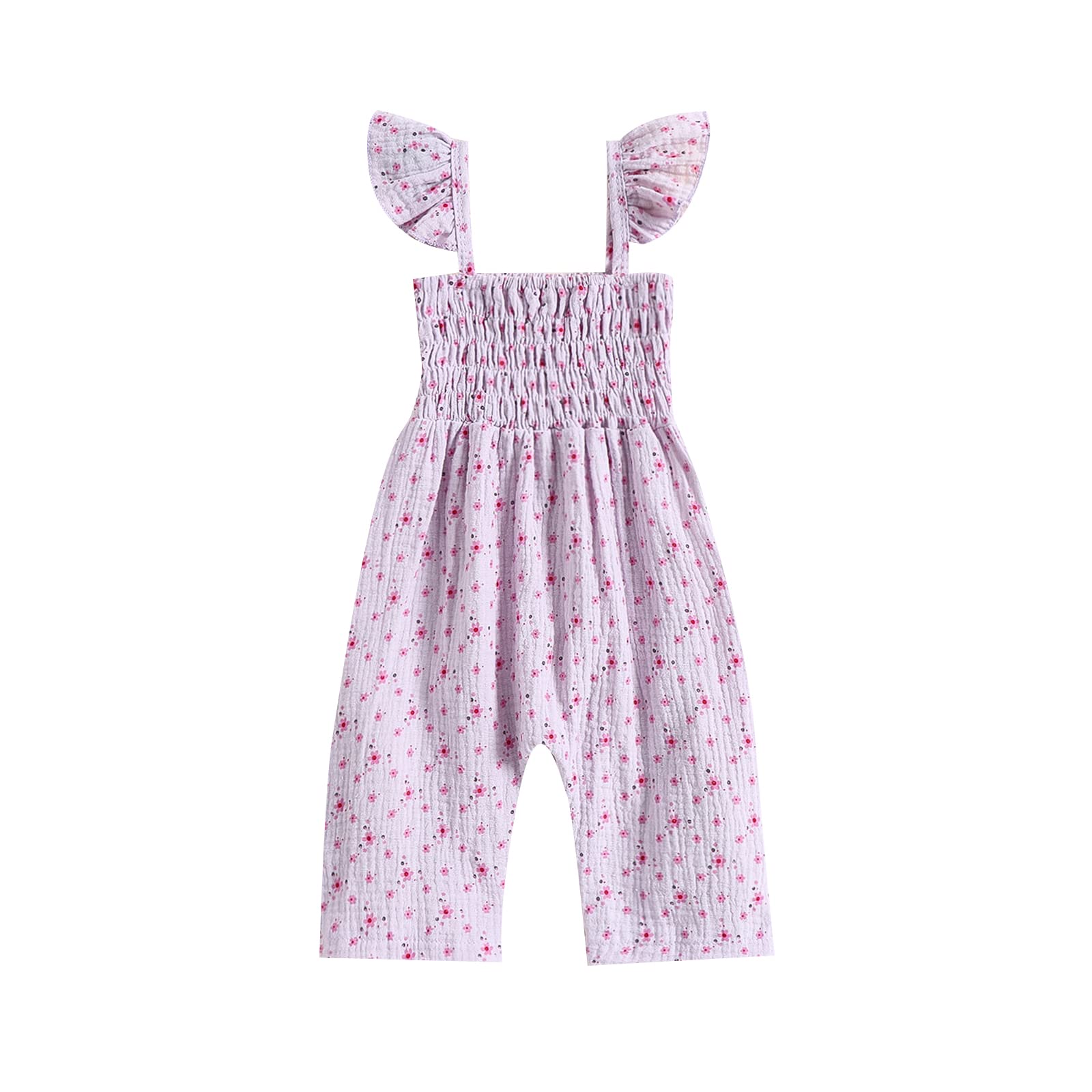 Adorable Floral Sleeveless Halter Romper Jumpsuit for Baby Girls - Summer One-Piece Outfit for Infants | Perfect for Beach, Playdates & Family Photos