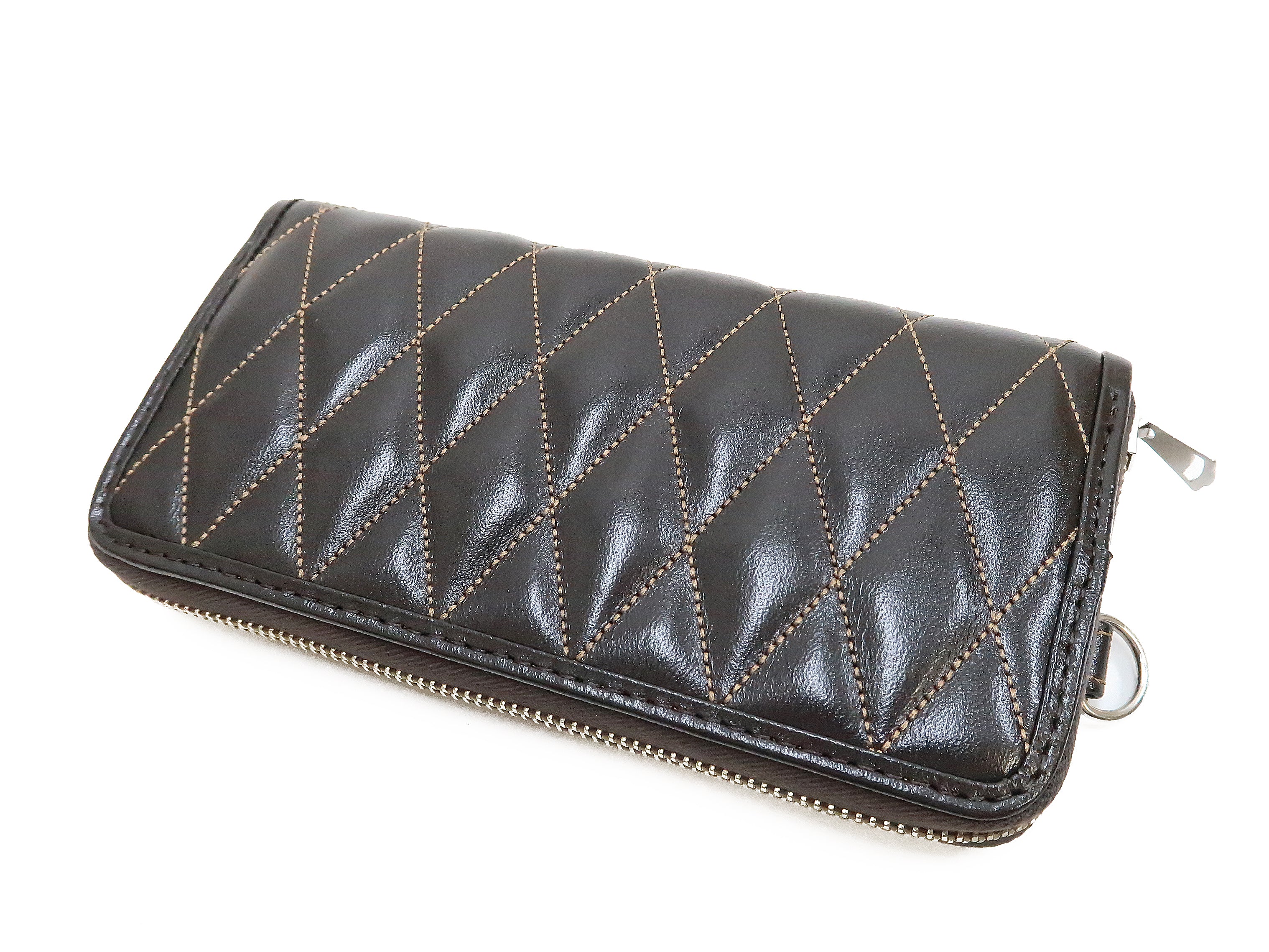 TOYS McCOY Men's Genuine Horsehide Leather Wallet - Triple Zip Around Design, Quilted Brown Casual Wallet for Men (TMA2506 050) | Perfect for Everyday Use, Travel & Business