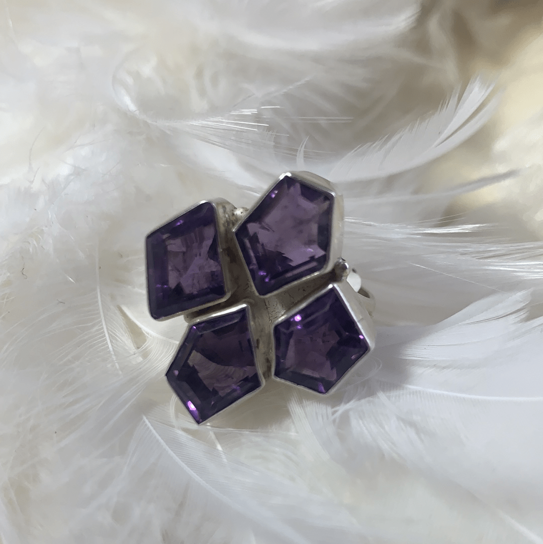Natural Amethyst Sterling Silver Ring for Women Size 7 - Elegant Purple Gemstone Jewelry for Daily Wear & Special Occasions