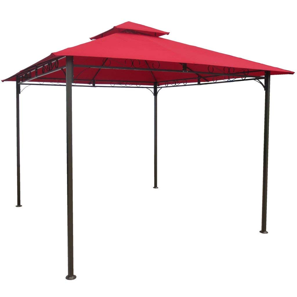 International Caravan 10'x10' Square Vented Canopy Gazebo with Mosquito Netting - Perfect for Outdoor Patio, Garden Parties, and Backyard Relaxation