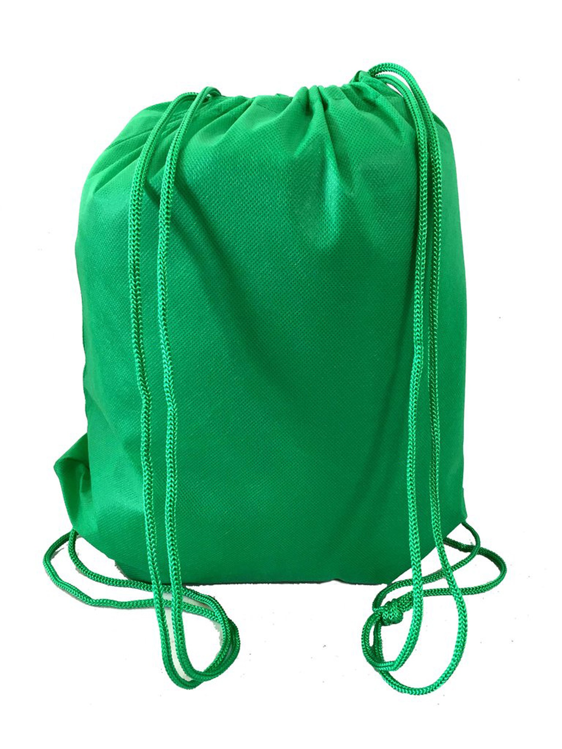 100 Pack Large Non-Woven Drawstring Backpacks - Bulk Multipurpose Bags for School, Church Events, Giveaways & Donations (Kelly Green) - Durable & Lightweight for Sports, Promotions & Everyday Use